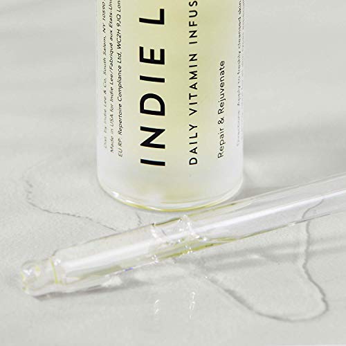 Indie Lee Daily Vitamin Infusion - Balancing Face Treatment Oil with Antioxidants, Rosehip Seed Oil + Moisture-Retaining Squalane - For Sensitive, Dry, Uneven + All Skin Types (1oz / 30ml)