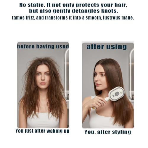Electric Steam Detangling Brush with Misting Spray - Rechargeable & Self-Cleaning