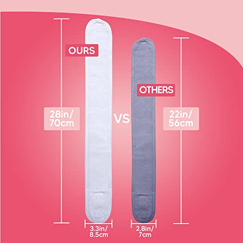 Extra Long Terry Cloth Spa Headband - 3-Pack, Adjustable Fit