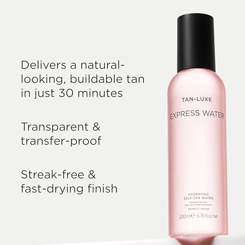 Tan-Luxe Express Water, Rapid Self Tanner Spray, Hydrating Tanning Water for a Fast, Natural Looking Tan, Cruelty-Free, 6.76 fl. oz