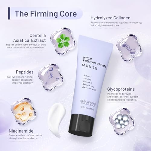Premium Neck Firming Cream ? Lifting & Tightening for Neck & D?collet?, Reduces Fine Lines & Sagging, Anti-Aging Chest Treatment,1.8 Fl Oz