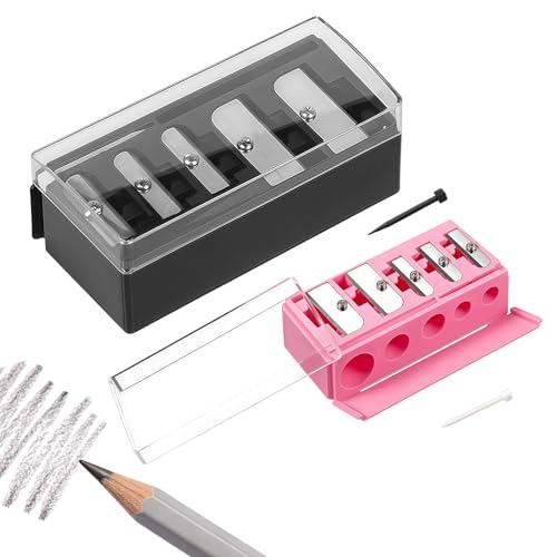 5-Hole Makeup Pencil Sharpener 2-Pack for Eyebrow & Eyeliner Pencils
