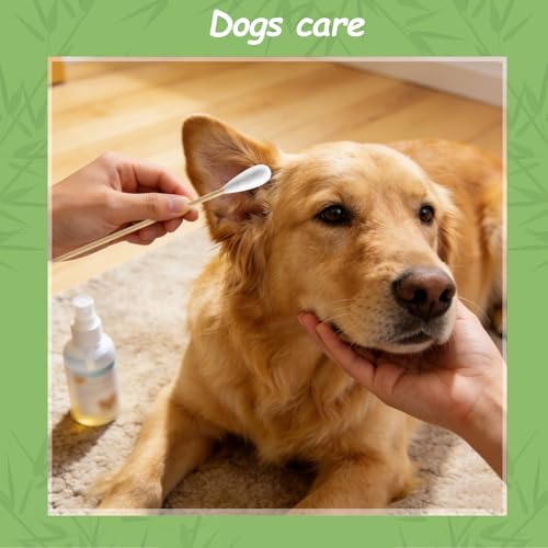 6-Inch Cotton Swabs with Bamboo Handle - 100pcs for Pets & Crafts