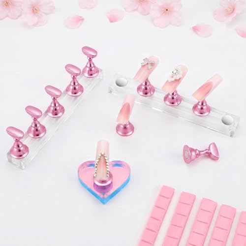 Nail Art Stand Kit with Magnetic Holders & Reusable Putty