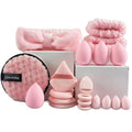 Spa Headband Wristband & Makeup Sponge Set with Cosmetic Bag