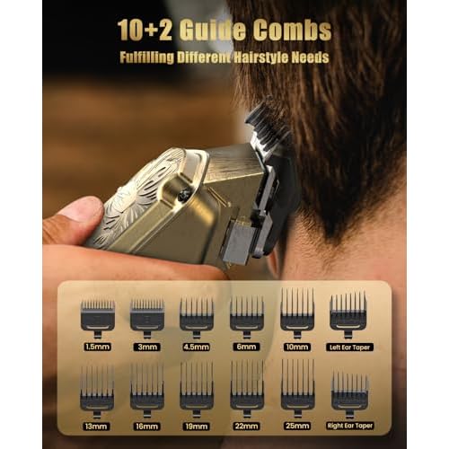 Jack & Rose Cordless Hair Clippers, Mens Hair Clippers, Wireless Clippers for Men, Barber kit Professional Clippers for Men
