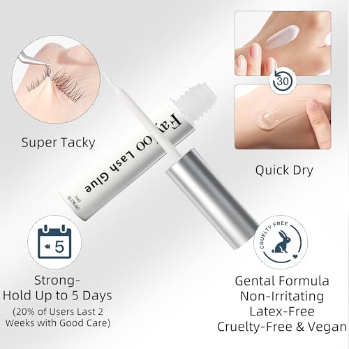 FayJoo Waterproof Eyelash Glue for Sensitive Eyes – 5ml