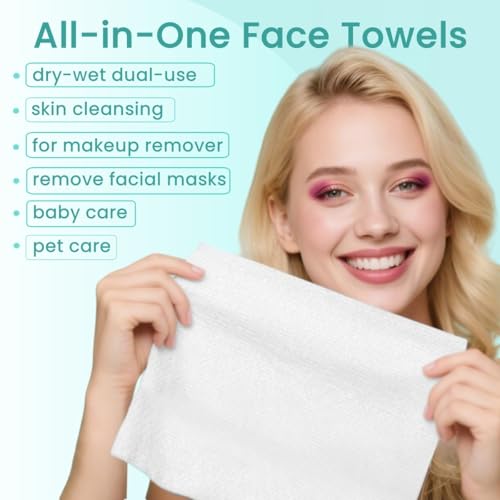 Ditoi Disposable Face Towels,Ultra Soft &Thick Facial Cloths for Makeup Removal, Skincare & Daily Cleansing,Nursing 240 Count