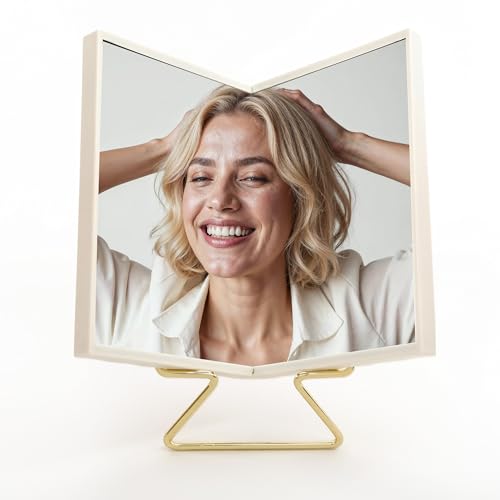 Realme V0 True Non-Reversing Mirror(2026 New Version) ? True Image, Unmatched Precision, New Pakage, Slim Design for Makeup Vanity, 9'' Non-Reversing Mirror with Stand