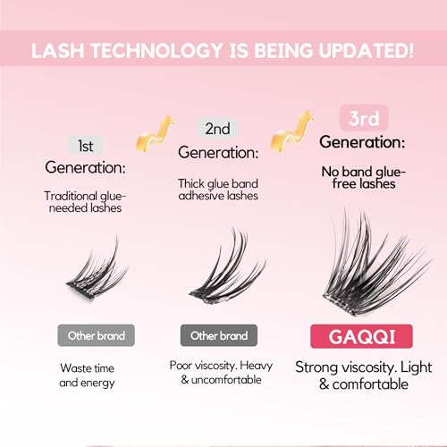 GAQQI Self-Adhesive Eyelash Clusters - Classic Volume Lashes 10-16mm