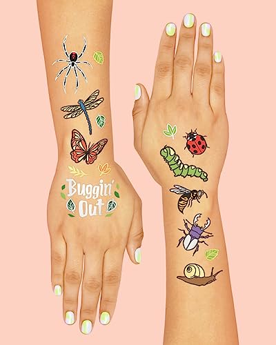 xo, Fetti Bug Temporary Tattoos - 48 Pack Glitter Insect Designs