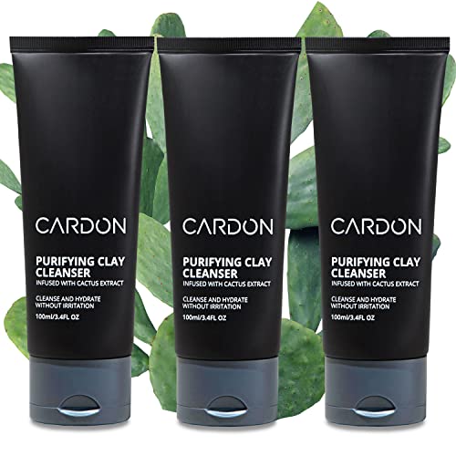 Cardon Men's Deep Pore Cleaning Clay Face Wash, 4x Better Than Charcoal, Oily, Acne-Prone Skin | Korean Premium Skin Care | Remove Face Oil & Dirt, (3 CT)