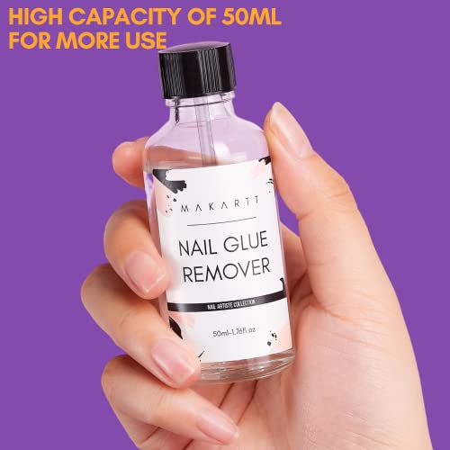 Makartt Nail Glue Remover for Acrylics, Press Ons - 50ML Debonder Without Acetone, Can't Remove Gel Polish