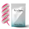 Aveline Smooth Razor Blade Refill 6-Blade Cartridges for Close Shave without Tugging, Pulling, Redness, or Razor Burns - for Sensistive Skin (4 Refills)