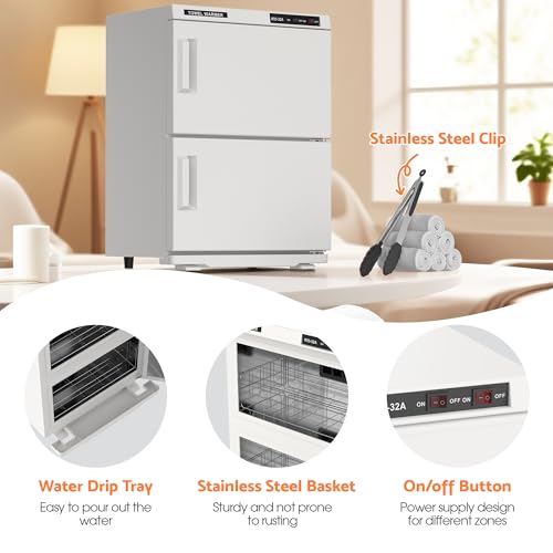 Lavoker 32L Dual-Chamber Towel Warmer for Spa & Salon