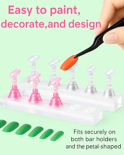 Magnetic Nail Art Practice Stand Kit with Reusable Putty & Tweezers