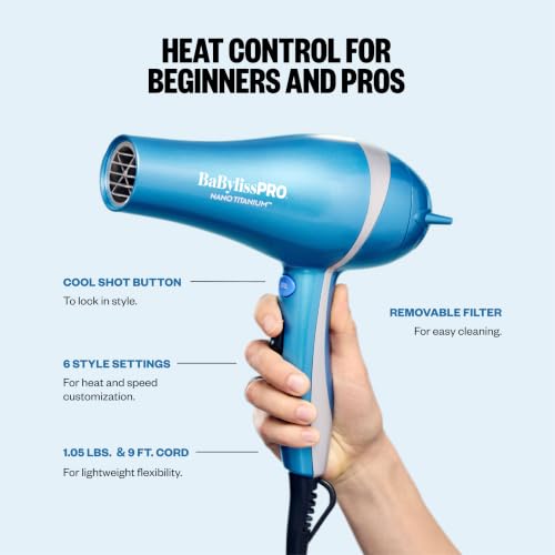 BaBylissPRO Nano Titanium 2000W Blow Dryer with Concentrator