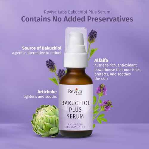 Reviva Labs Bakuchiol Serum ? Natural Retinol Alternative Serum for Face with Alfalfa & Artichoke Extract ? Hydrating Vegan Formula for Smoother, Firmer, Radiant-Looking Skin ? 1 Fl Oz