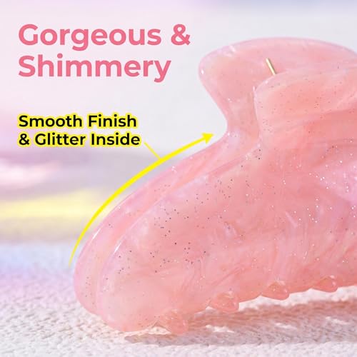 Large Hair Claw Clips 4.1 Inch - 3 Pack Acrylic