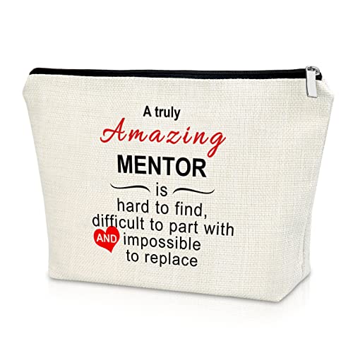 Sazuwu Mentor Appreciation Gifts for Women Makeup Bag Team Leader Gifts Thank You Gift for Mentor Teacher Cosmetic Bag Supervisor Gifts for Office Birthday Christmas Retirement Gifts Travel Bag