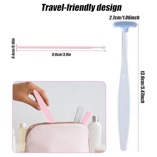 Eyelid Cleaning Brushes - 4pc Silicone Set with Cotton Swabs