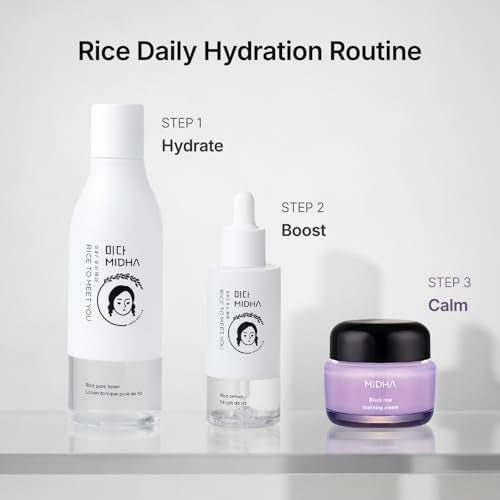 MIDHA BLACK RICE SOOTHING CREAM, 1.69fl.oz/50ml, Refreshing Gel-Cream Texture, Non-Sticky Hydration, Lightweight Moisturizer for Daily Soothing Care, Skin-Calming Moisture Barrier Support Cream