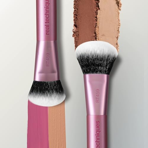 Real Techniques Multi-Task Face & Makeup Brush - Dual-Ended Foundation, Blush, Contour, Powder Applicator