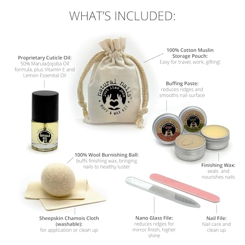 Just Like Jane¢â Natural Nails Buff & Wax Kit - New Nano Glass File for Higher Shine!