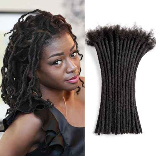 Originea 0.4cm and 0.6cm 0.8cm Width Options 6-18 Inch 100% Human Hair Loc Extension Full Handmade Permanent Locs Can Be Dyed and Bleached for Women Men Kids Dreadlock Extensions Real Human Hair