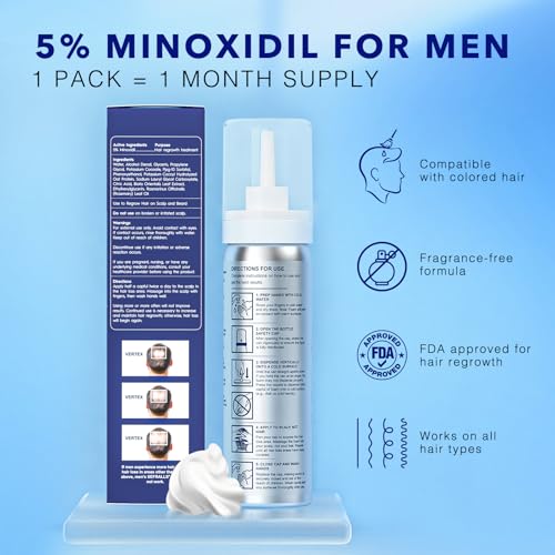 Sefralls 5% Minoxidil Foam for Men's Hair Regrowth - 3-Month Supply