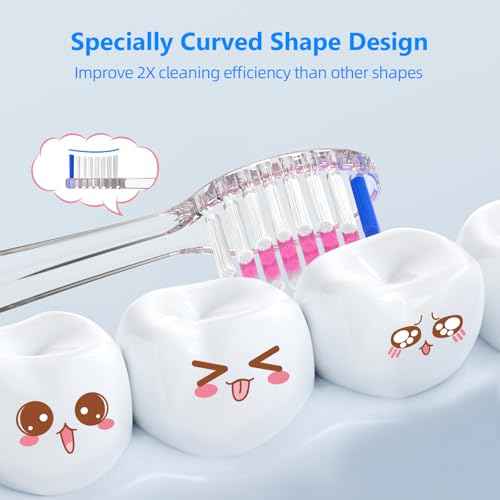 Compatible with Seago SG513/SG977/SGEK6/DT-K6 Electric Toothbrush Replacement Brush Heads,for Seago Kids Electric Toothbrush 3+Years with dust Cover,10 Pack (Pink, Medium)