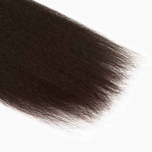 #4 Brown Yaki Straight Human Hair Bundle - 20 Inch, 50g