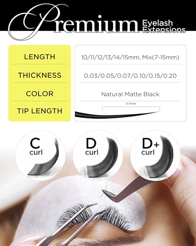 BEYELIAN 0.05 C Curl 12mm Matte Lash Extensions Volume