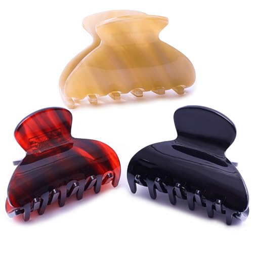 Medium Claw Hair Clips for Women - Tortoise 3 Pack