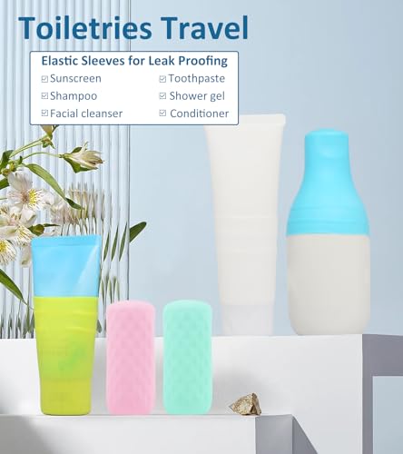 5 Pack Silicone Bottle Covers - Leak Proof Travel Essentials