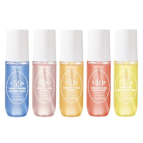 5-Piece Body & Hair Mist Set - Vanilla, Coconut, Macadamia Scents