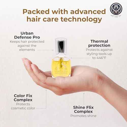 Alfaparf Sublime Cristalli Liquidi Hair oil serum Bundle with Beauty Nation treatment cap, sulfate free and vegan formula, Hair heat protectant 15ML