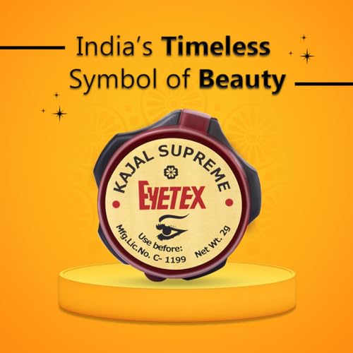 Eyetex Kajal Supreme Paste - Black, All Natural, Pack of 10