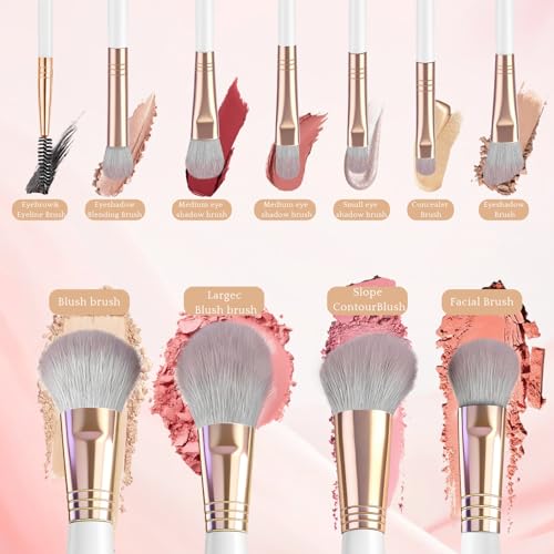 CLRDZN 15-Piece Professional Makeup Brush Set with Storage Bag