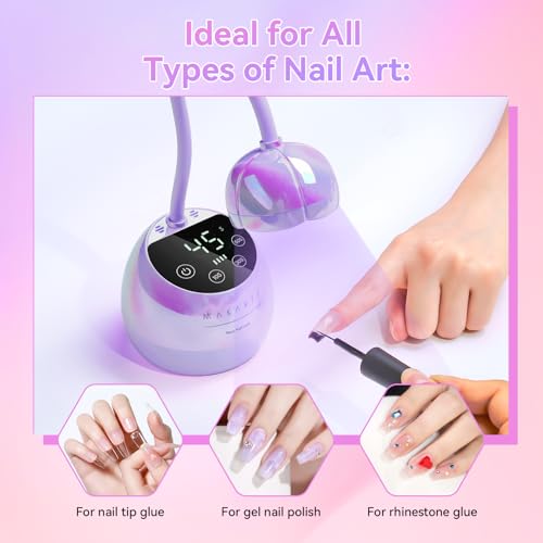 Makartt Gooseneck UV LED Nail Lamp - Cordless Nail Dryer with Auto Sensor