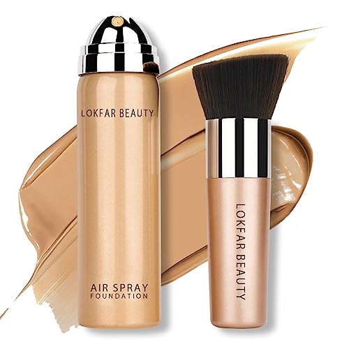 LOKFAR AirBrush Foundation Spray Kit with Brush - Full Coverage