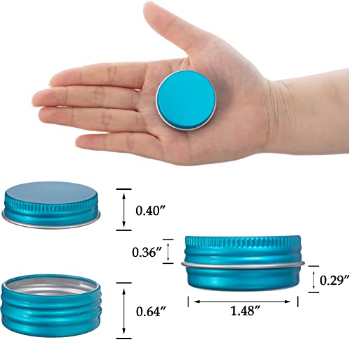 0.5oz Aluminum Screw Top Tins with Labels - 32 Pack
