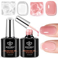 Modelones Base Coat Builder Nail Gel - 2 Pcs Clear & Rose Nude Pink B-Clear Rose-2