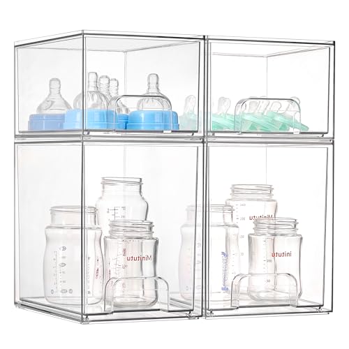 Vtopmart 4-Pack Stackable Baby Bottle Organizer Drawers