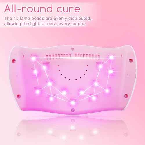 Wisdompark 72W UV LED Nail Lamp Dryer for Gel Polish with 15 Beads Curing lamp 3 Timer Settings & Auto Sensor, Professional Nail Light with LCD Touch Display