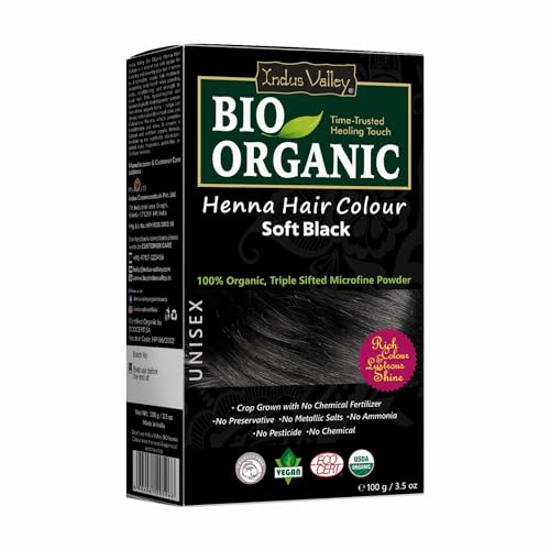 Indus Valley Organic Henna Hair Dye Powder - 100% Natural Grey Coverage