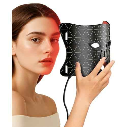 Red Light Therapy for Face, Upgraded LED Face Mask Light Therapy, red light therapy Mask - Red, Blue & Infrared Light for Acne, Wrinkles & Skin Rejuvenation | 3-Strap Design