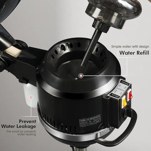 Artist Hand Hair Steamer with Timer, Height-Adjustable Hood