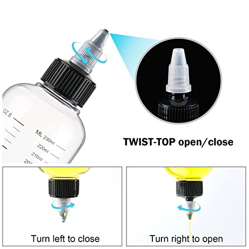 Hair Dye Applicator Bottle 8.5oz 2-Pack with Graduated Scale