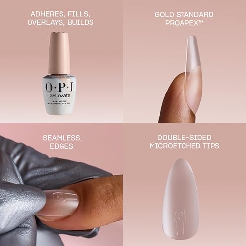 OPI GeleVate 4-in-1 Nail Builder Gel - Flawless Clear Finish, 0.5 Fl Oz